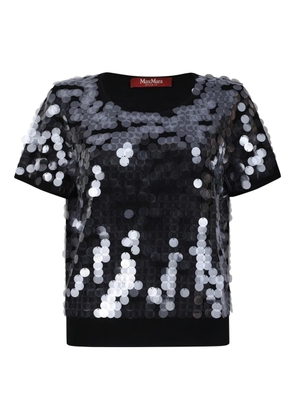 Max Mara sequin-embellished short-sleeve T-shirt - Black