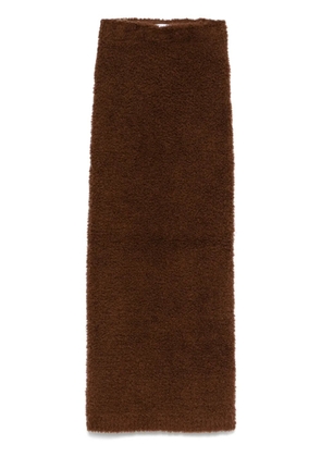 Self-Portrait knitted maxi skirt - Brown