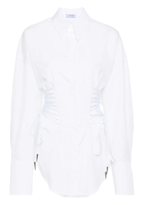 Mugler lace-detailed cotton shirt - White