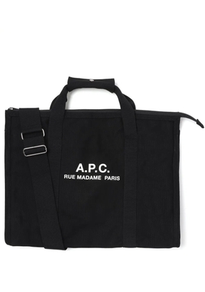 A.P.C. Récupération canvas tote bag - Black