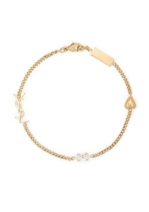 Saint Laurent Cassandre heart-charm bracelet - Gold