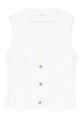 Victoria Beckham button-fastening sleeveless vest - White