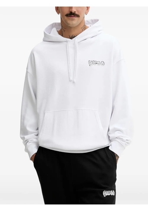 HUGO logo-print hoodie - White