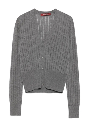 Max Mara ribbed embellished cardigan - Grey