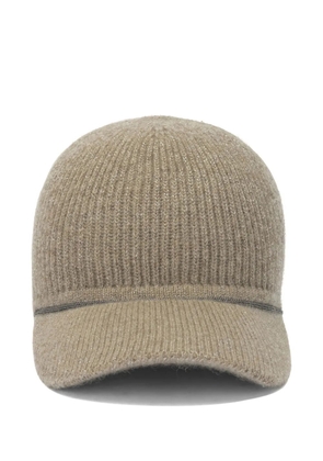 Brunello Cucinelli ribbed baseball cap - Neutrals