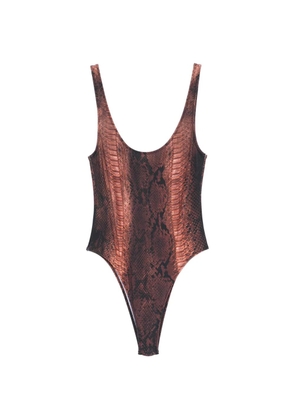 Jean Paul Gaultier printed swimsuit - Brown