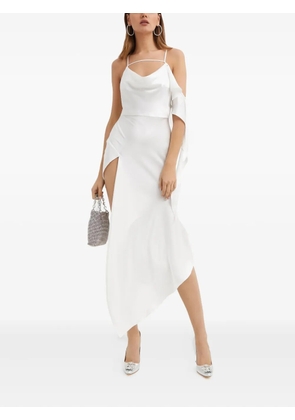 David Koma cowl-neck asymmetric dress - White