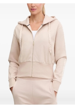 BOSS logo-detail zip-up hoodie - Pink