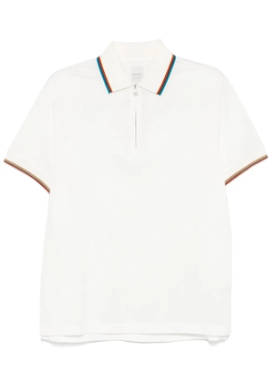 Paul Smith stripe-trim cotton polo shirt - White