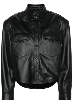 WARDROBE.NYC leather shirt jacket - Black