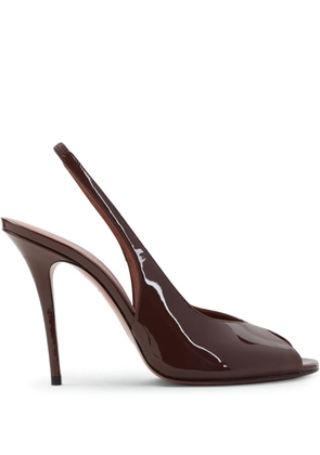 Amina Muaddi leather sandals - Brown