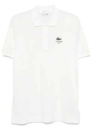 Lacoste Classic Fit Signature Print polo shirt - White