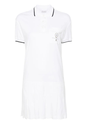 Brunello Cucinelli stripe-tipping cotton minidress - White