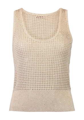 Brunello Cucinelli scoop-neck top - Neutrals
