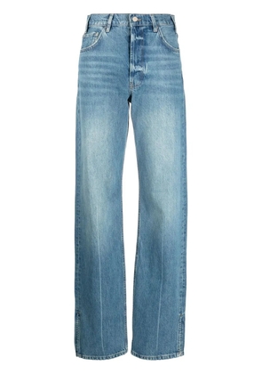ANINE BING ankle-slit straight-leg jeans - Blue