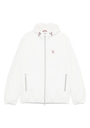 Brunello Cucinelli hooded zip-fastening jacket - White