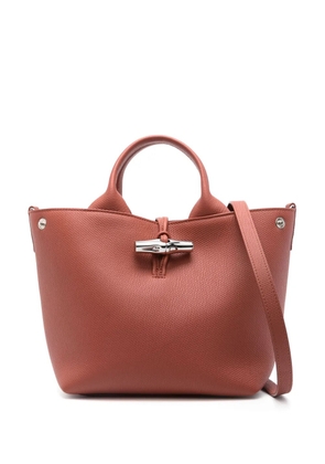 Longchamp small Le Roseau leather tote bag - Red