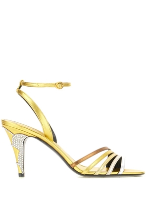 Valentino Garavani 85mm Ladycrush embellished sandals - Gold