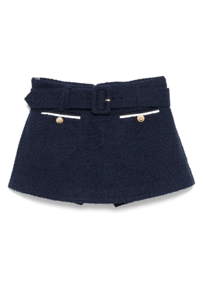 Self-Portrait tweed skorts - Blue