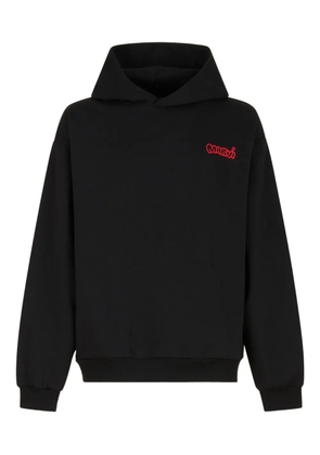 Marni logo-print cotton hoodie - Black