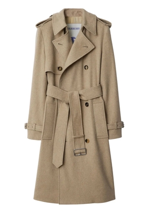 Burberry double-breasted cashmere trench coat - Neutrals
