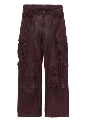 Salvatore Santoro leather cargo pants - Red
