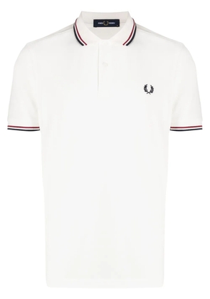Fred Perry contrast-trim cotton polo shirt - White
