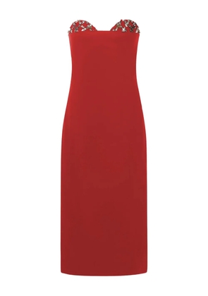 Genny sequin-embellishment strapless midi dress - Red