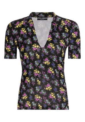 Dolce & Gabbana floral short-sleeve T-shirt - Black