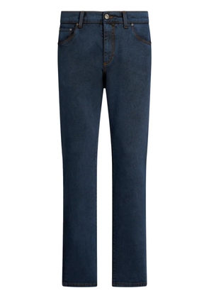 ETRO Pegaso-motif slim-fit jeans - Blue