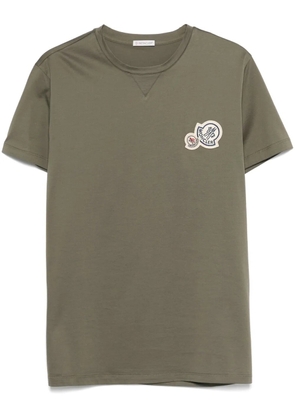 Moncler double-logo-patch cotton T-shirt - Green