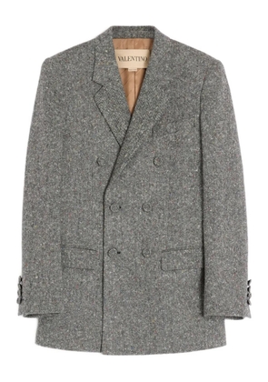 Valentino Garavani natté-boutonné double-breasted blazer - Neutrals