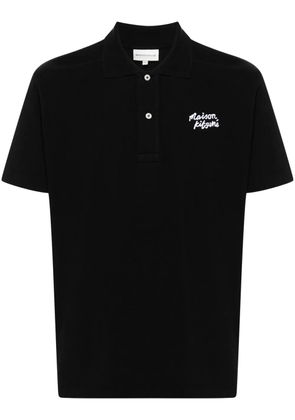 Maison Kitsuné Handwriting logo-embroidered polo shirt - Black