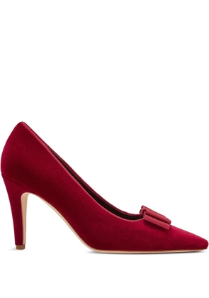 Manolo Blahnik bow-detail velvet pumps - Red