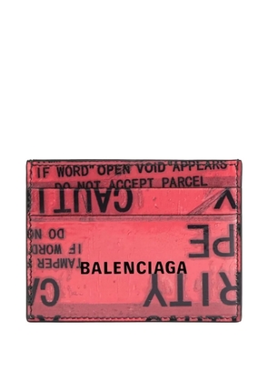 Balenciaga logo-motif leather card holder - Red