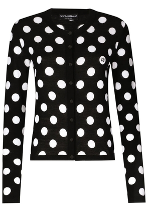 Dolce & Gabbana polka dot-pattern button-up cardigan - Black