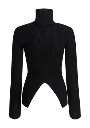 R2W Lesley roll-neck split-back sweater - Black
