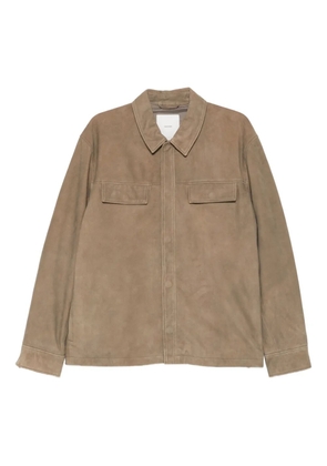 Calvin Klein flap-pocket suede jacket - Brown