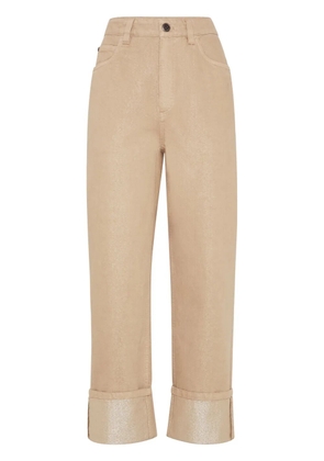 Brunello Cucinelli straight-leg cropped trousers - Brown