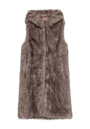 Betta Corradi hooded faux-fur vest - Grey