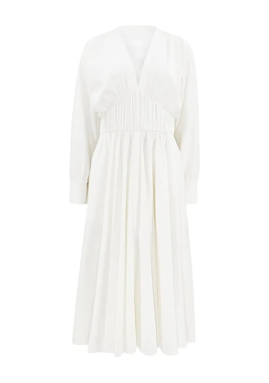 Alexis Viro V-neck gathered midi dress - White
