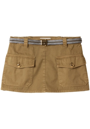 Miu Miu garment-dyed cotton miniskirt - Green