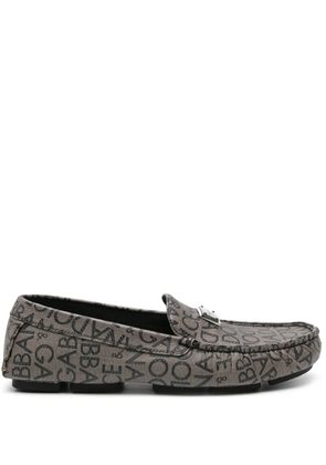 Dolce & Gabbana logo-jacquard canvas loafers - Grey