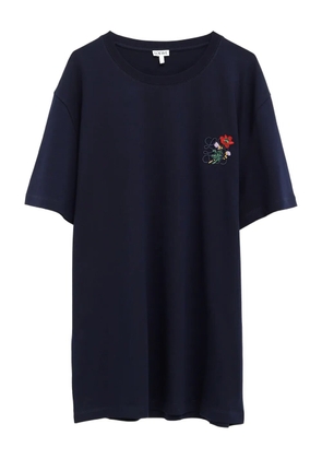 LOEWE floral-embroidered T-shirt - Blue