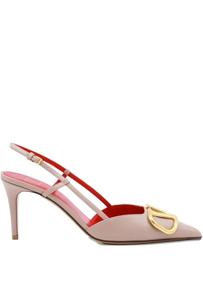 Valentino Garavani 80mm VLogo Signature slingback pumps - Neutrals