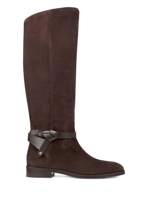Jimmy Choo Lawton knotted leather strap boots - Brown