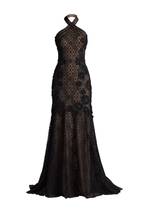 Tadashi Shoji beaded lace evening gown - Black