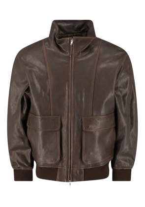DUNST lambs-leather flap-pocket jacket - Brown
