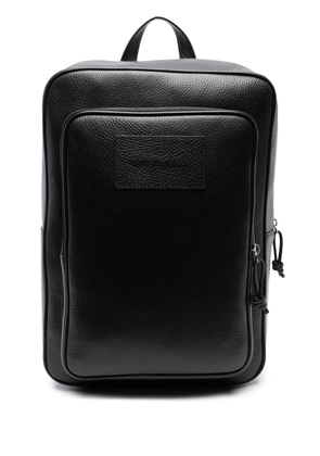 Emporio Armani grained-leather backpack - Black