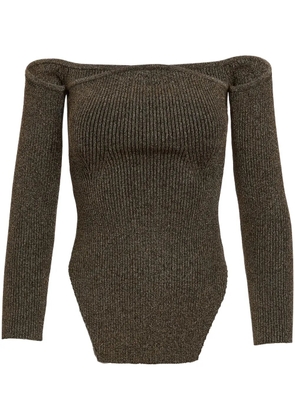 KHAITE The Maria off-shoulder jumper - Green